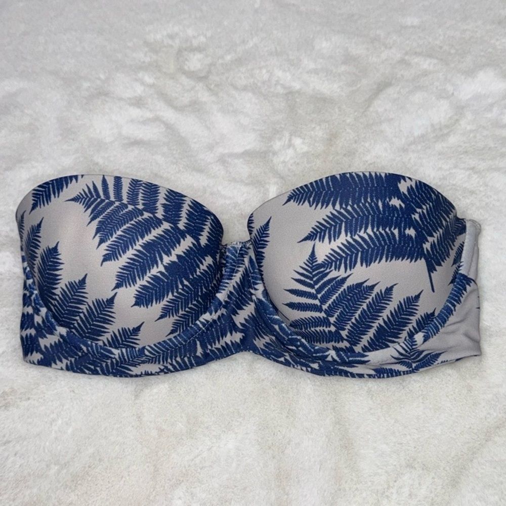 MIKOH Padded Strapless Bandeau Bikini Top Size Small